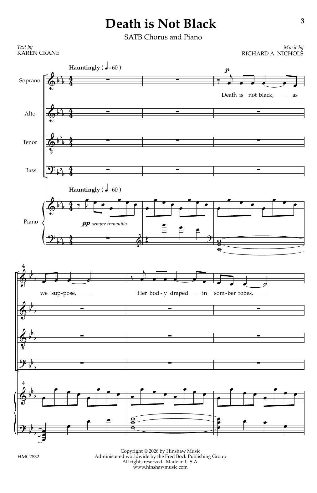 Produktgalerie: Seite 1 von 1 Death Is Not Black, Richard A. Nichols, Chor