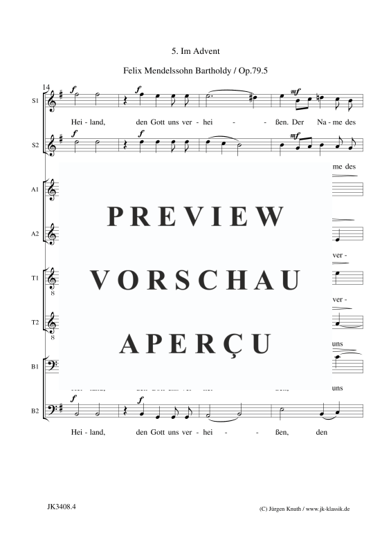 Product gallery: Page 13 of 17 Im Advent Op.79.5  , , (Mixed choir SS/AA/TT/BB)