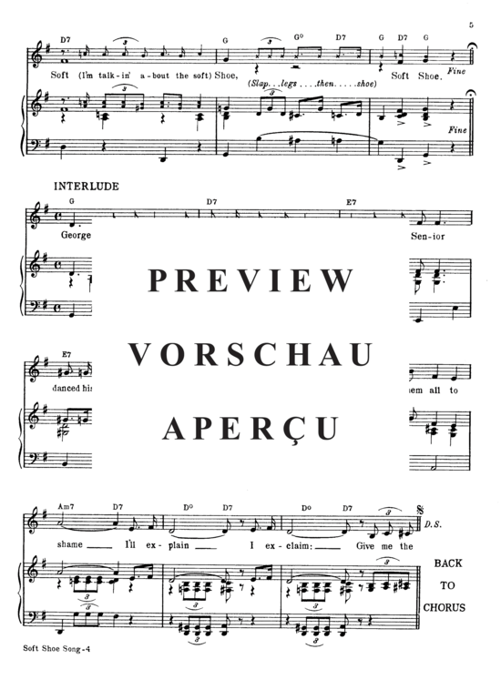 Produktgalerie: Seite 6 von 8 Soft Shoe Song (The Dance My Darlin' Used To Do) , Popular Standard, (Klavier und Gesang)