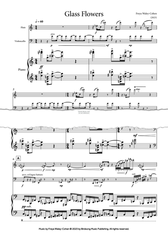 Produktgalerie: Seite 1 von 1 Glass Flowers, Freya Waley-Cohen, Flöte, Klavier, Violoncello