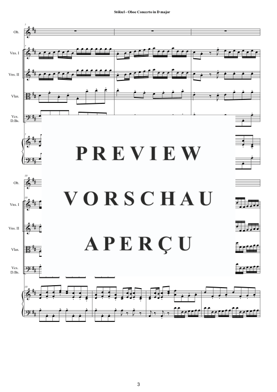 Produktgalerie: Seite 4 von 11 Oboen Konzert in D-Dur, , Oboe Solo, Streicherensemble und Cembalo BC