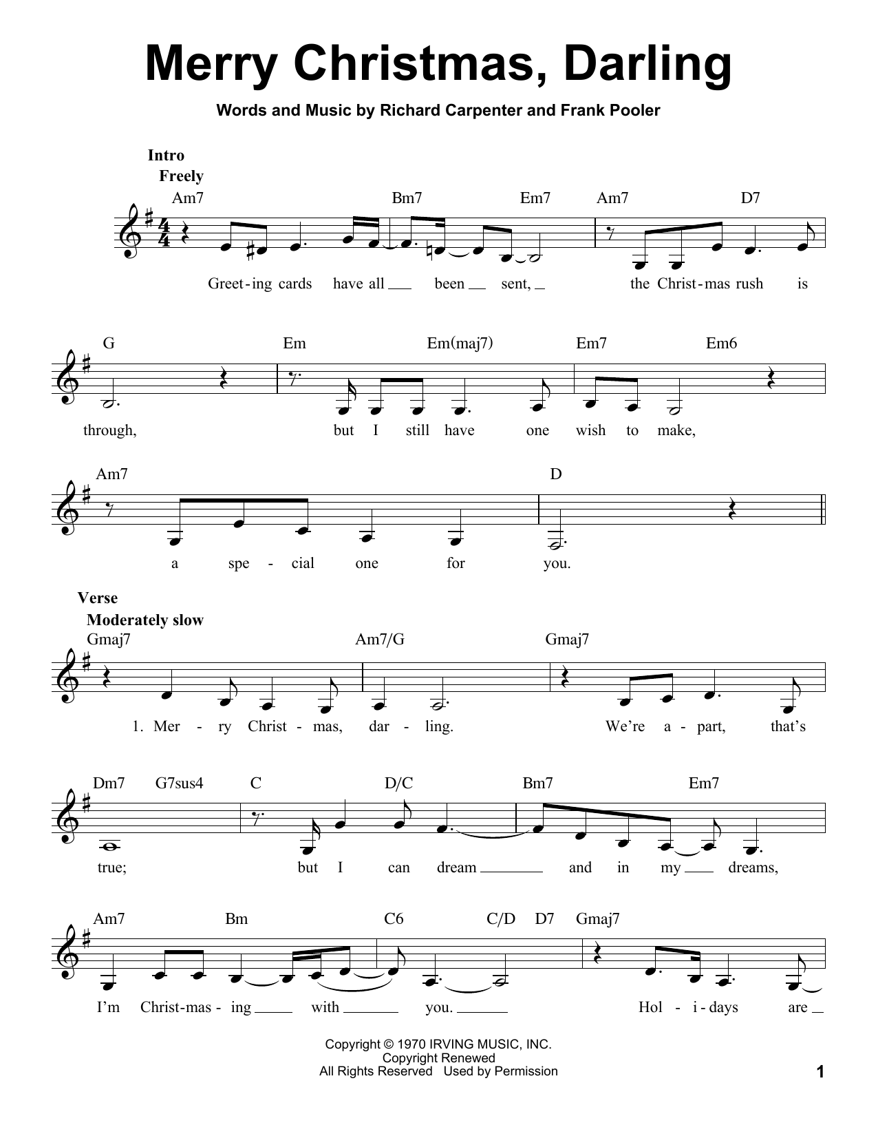 Product gallery: Page 1 of 1 Merry Christmas, Darling, The Carpenters