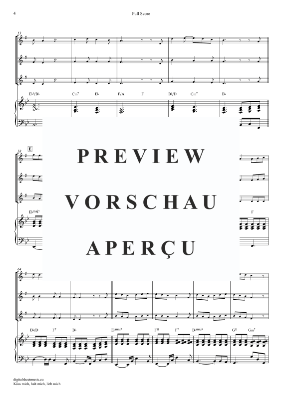 Produktgalerie: Seite 5 von 11 Küss Mich, Halt Mich, Lieb Mich, Egli, Beatrice, (Saxophon Trio AAA(T) + Klavier)