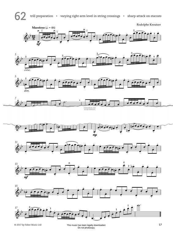 Produktgalerie: Seite 1 von 1 Study No.62 Maestoso (from '80 Graded Studies For Violin Book Two'), Rodolphe Kreutzer, Violine