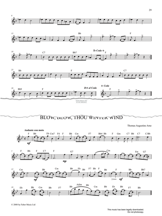 Product gallery: Page 1 of 1 Blow, Blow Thou Winter Wind, Thomas Arne