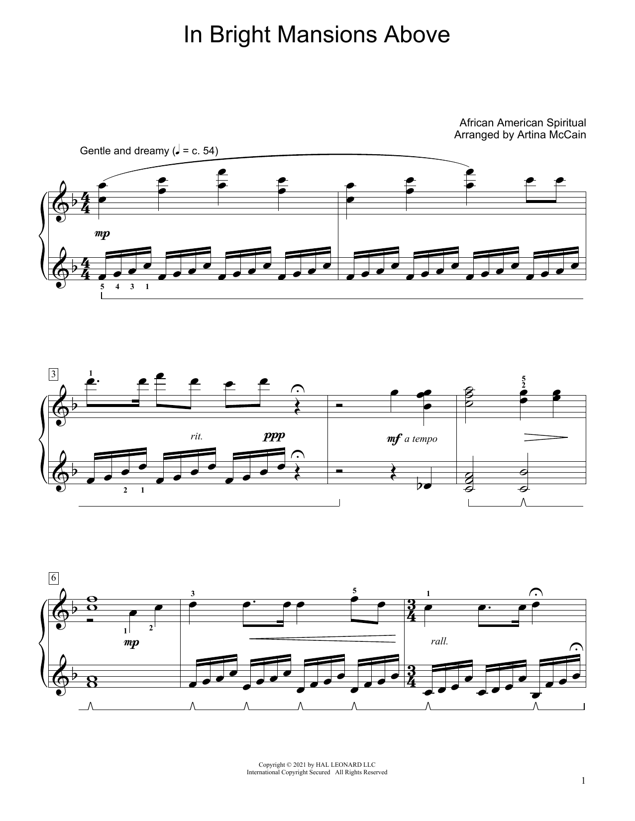 Produktbild zu: In Bright Mansions Above (arr. Artina McCain)