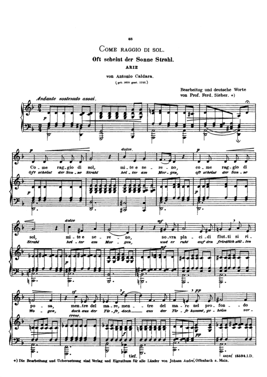 Product picture to: Come raggio di solAntonio Caldara