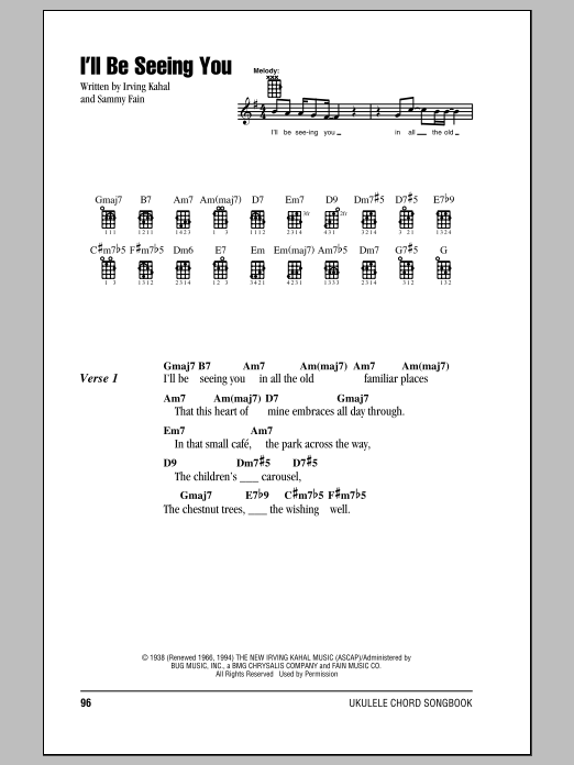 Product gallery: Page 1 of 1 I'll Be Seeing You, Irving Kahal