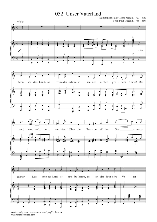 Produktbild zu: Unser Vaterland Hans Georg Nägeli (1773-1836)