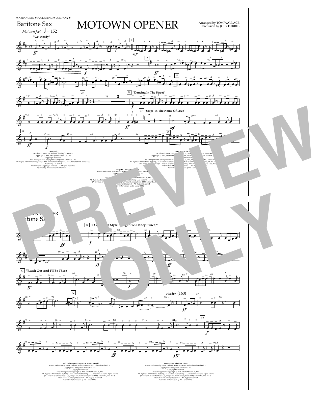 Product picture to: Motown Theme Show Opener (arr. Tom Wallace) - Baritone Sax
