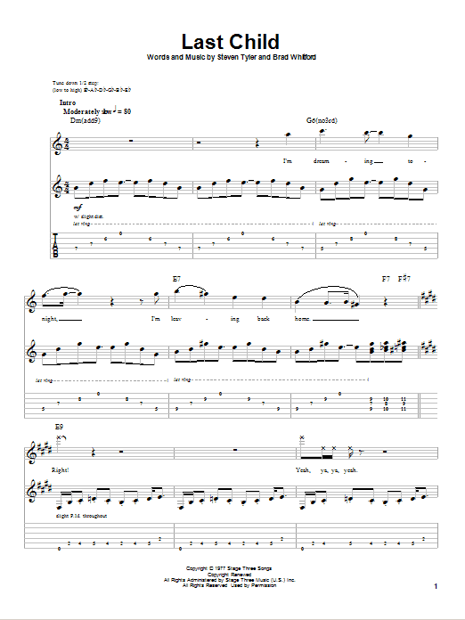 Produktgalerie: Seite 1 von 1 Last Child, Aerosmith, Gitarre