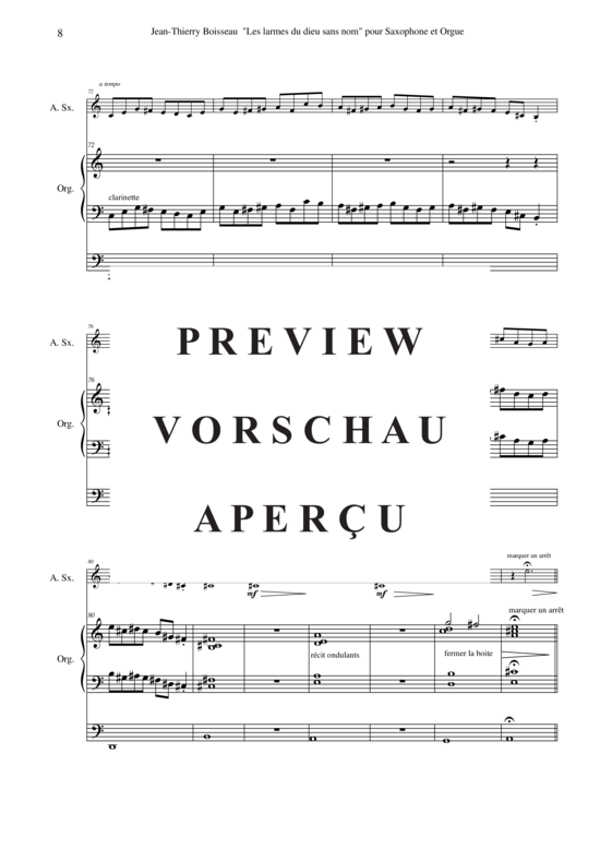 Product gallery: Page 9 of 17 Les Larmes de Dieu Sans Nom , Paul Wehage, (alto saxophone + organ)