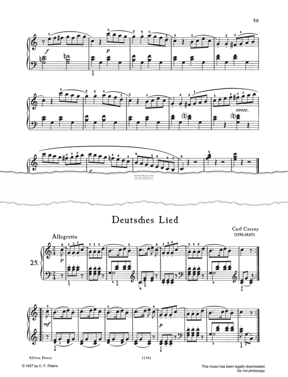 Produktgalerie: Seite 1 von 1 German Song C-major, Carl Czerny, Klavier
