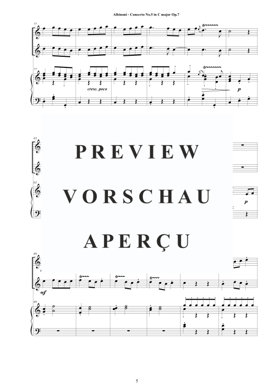 Product gallery: Page 6 of 11 Oboe Concerto No.5 in C-Dur Op.7, , 2 Oboes and Piano/Harpsichord