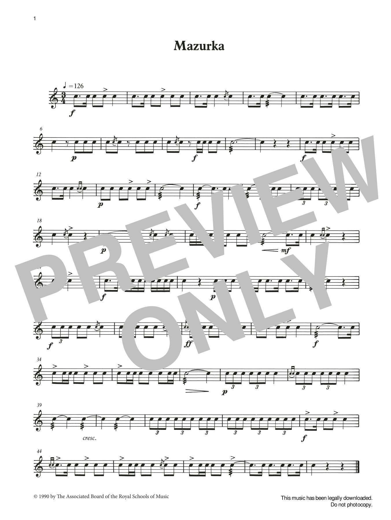 Produktgalerie: Seite 1 von 1 Mazurka from Graded Music for Snare Drum, Book II, Ian Wright and Kevin Hathaway, Percussion