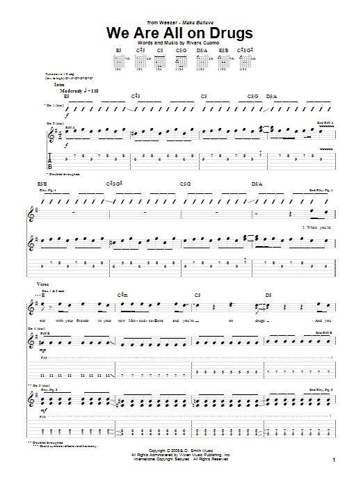 Produktgalerie: Seite 1 von 1 We Are All On Drugs, Weezer, Gitarre