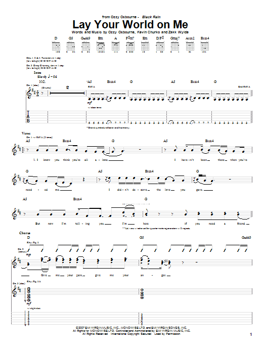 Produktgalerie: Seite 1 von 1 Lay Your World On Me, Ozzy Osbourne, Gitarre