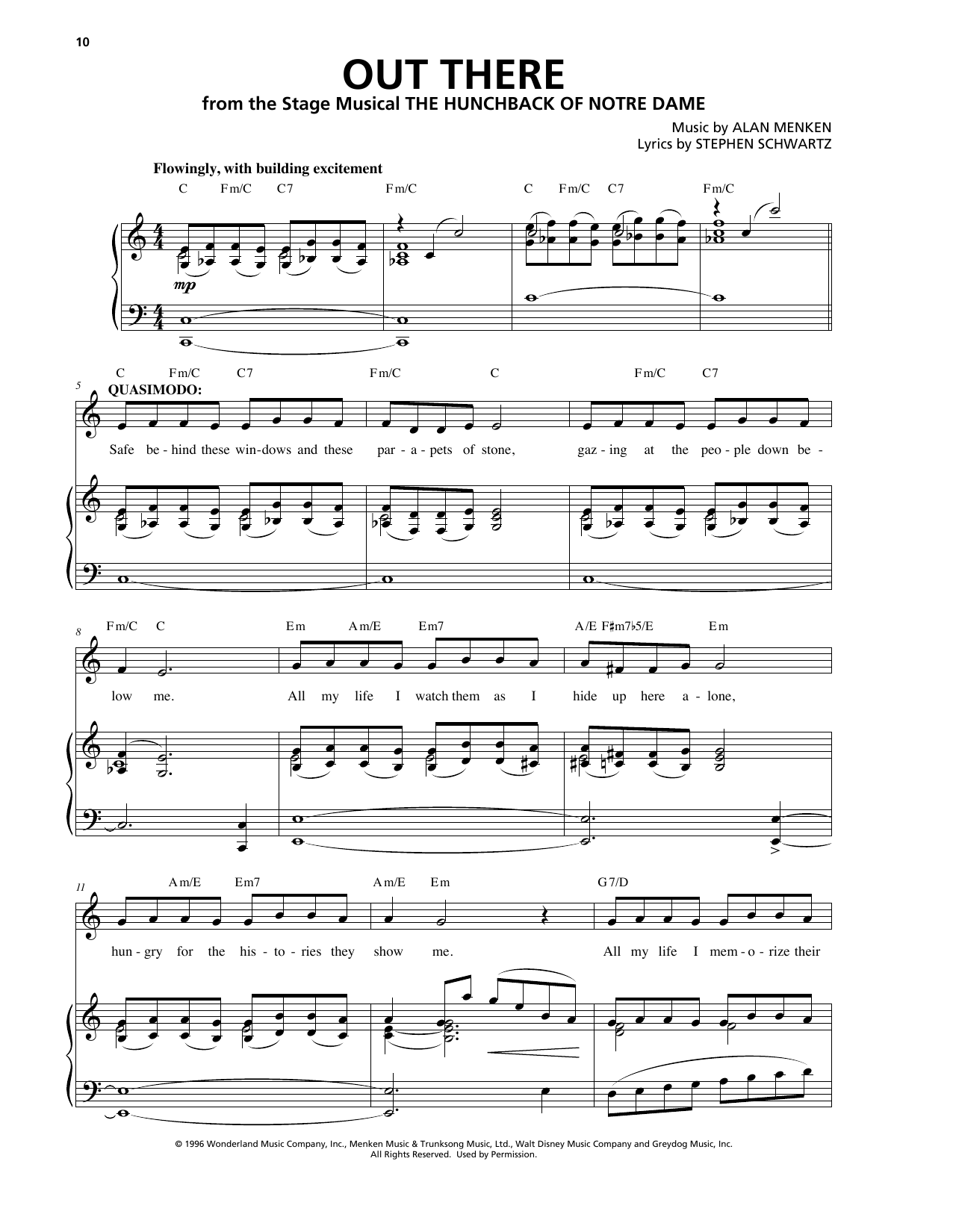 Produktbild zu: Out There (from The Hunchback Of Notre Dame: A New Musical)