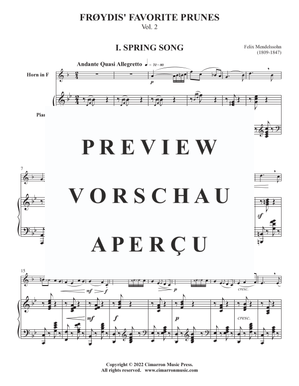 Produktgalerie: Seite 4 von 11 Frøydis' Favorite Prunes, Vol. II, , Horn in F und Klavier