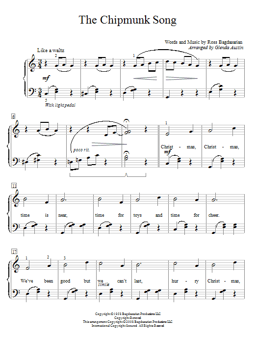 Produktbild zu: The Chipmunk Song