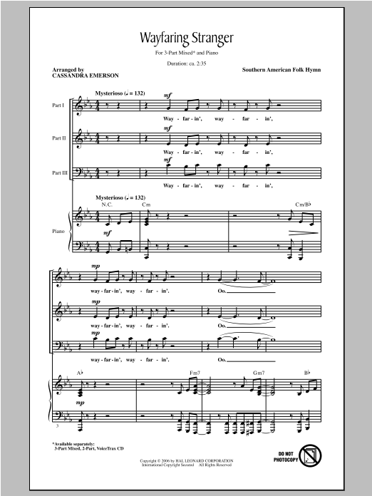 Produktbild zu: Wayfaring Stranger (arr. Ryder Emerson)