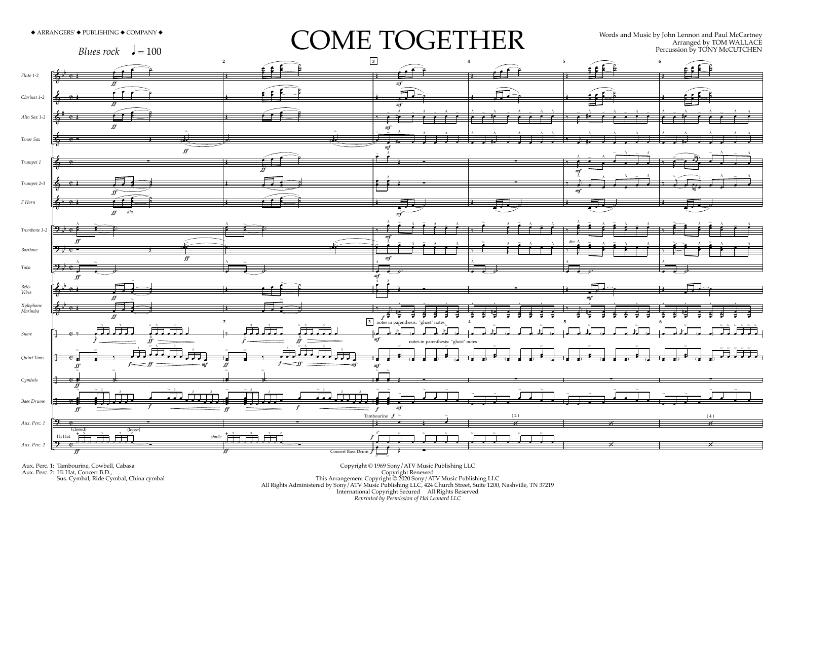 Produktbild zu: Come Together (arr. Tom Wallace) - Full Score
