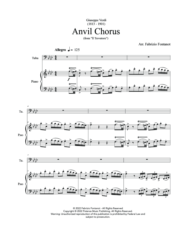 Product gallery: Page 1 of 11 Anvil Chorus, , (tuba and piano)