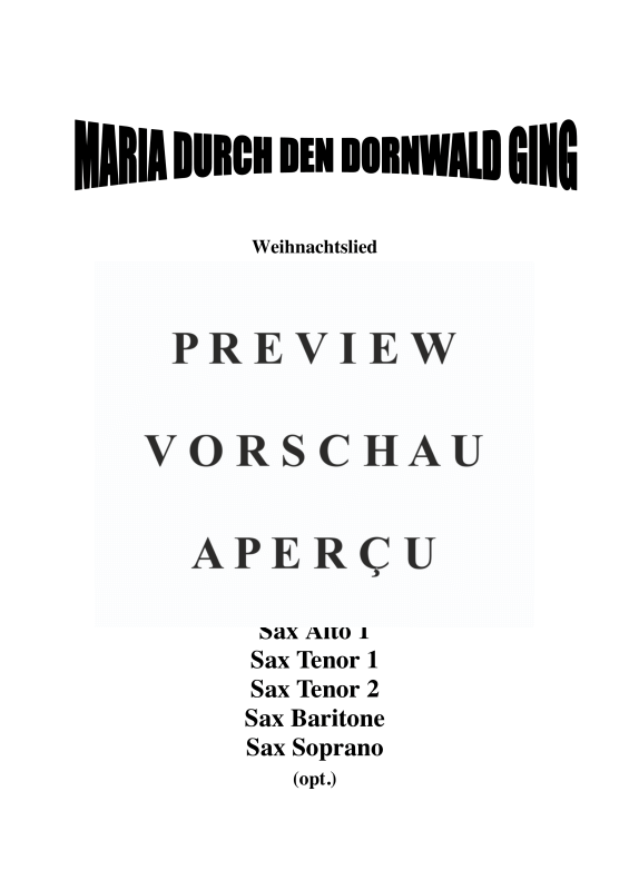gallery: Maria durch den Dornwald ging, , Saxophonquintett AATTB