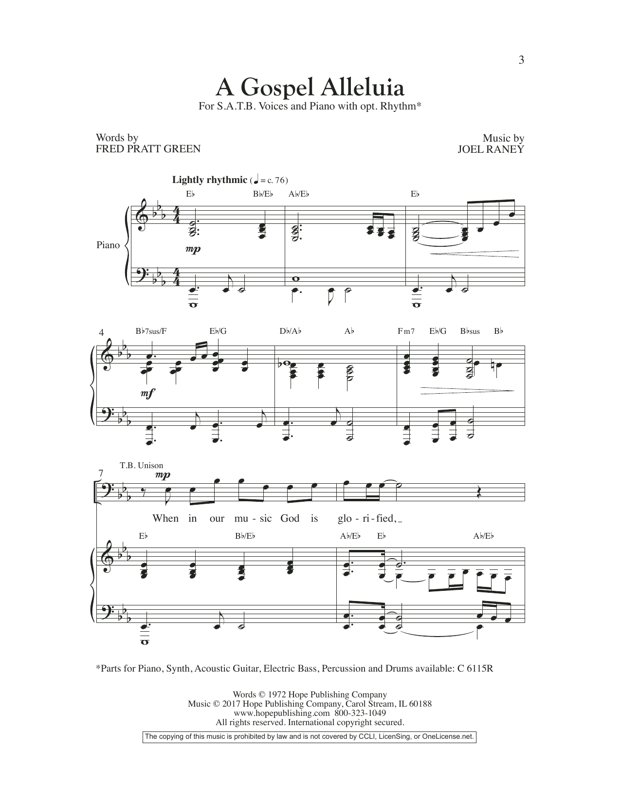 Product gallery: Page 1 of 1 A Gospel Alleluia, Joel Raney