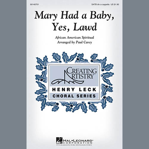 cover: Mary Had A Baby, Paul Carey, Chor