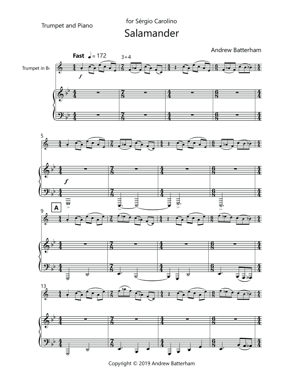 Produktgalerie: Seite 1 von 11 Salamander, , (Trompete in B und Klavier)