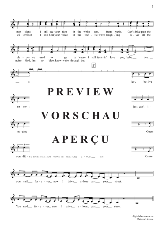 Produktgalerie: Seite 4 von 4 Drivers License , Rodrigo, Olivia, Trompete in B