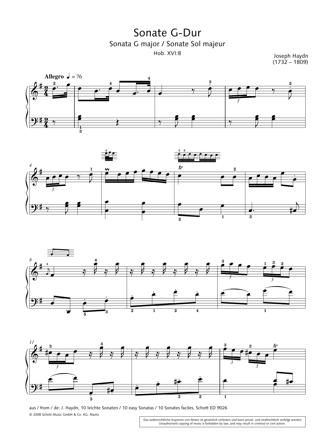 Product gallery: Page 1 of 1 Sonata in G Major, Hans-Gunter Heumann