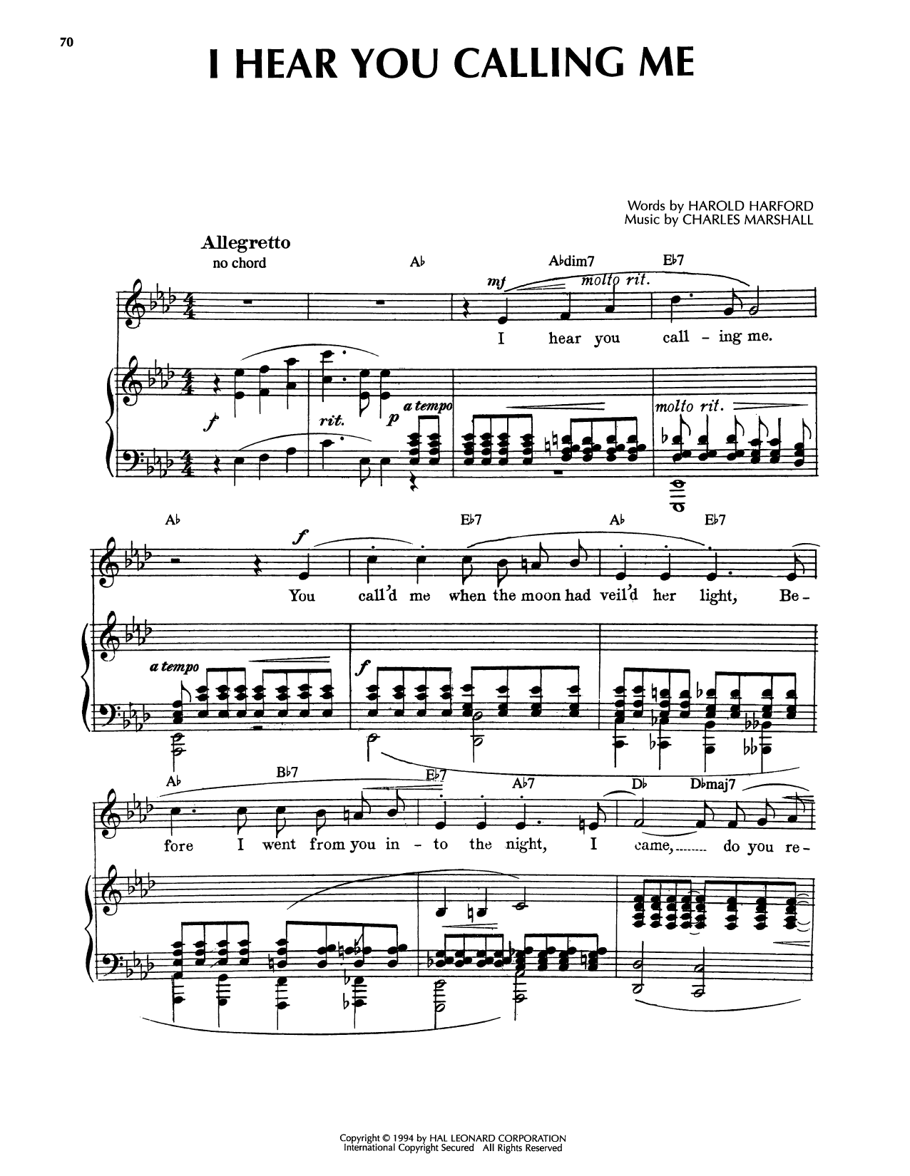 Produktgalerie: Seite 1 von 1 I Hear You Calling Me, Charles Marshall, Gesang, Gitarre, Klavier