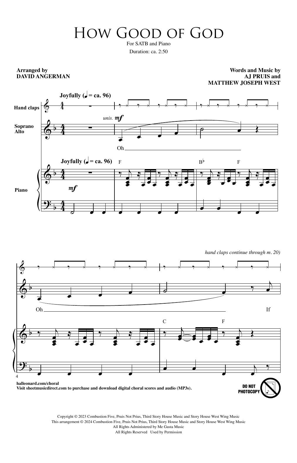 Product picture to: How Good Of God (arr. David Angerman)