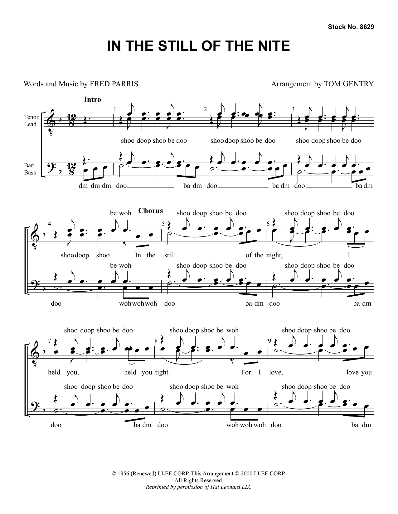 Produktbild zu: In the Still of the Nite (arr. Tom Gentry)