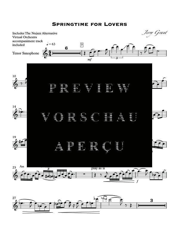 gallery: Springtime for Lovers, , (Tenor Saxophon in B und Backing Track)