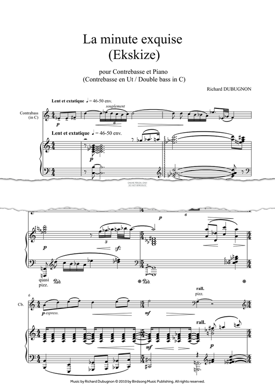 Produktgalerie: Seite 1 von 1 La minute exquise (Ekskize), Richard Dubugnon, Klavier, Kontrabass
