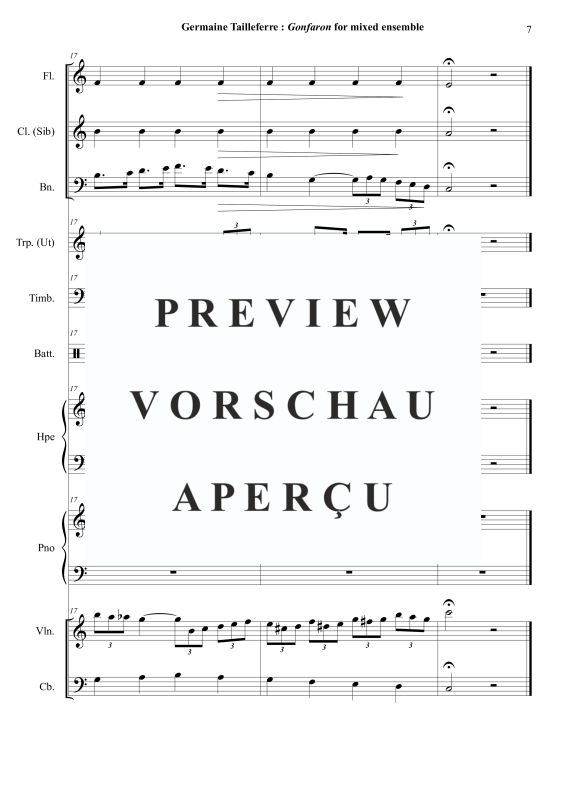 Produktgalerie: Seite 8 von 11 Gonfaron or Tante Chinoise et Les Autre, , Flöte, B-Klarinette, Fagott, Trompete in C, Pauken, Schlagzeug, Harfe, Klavier, Violine, Kontrabass