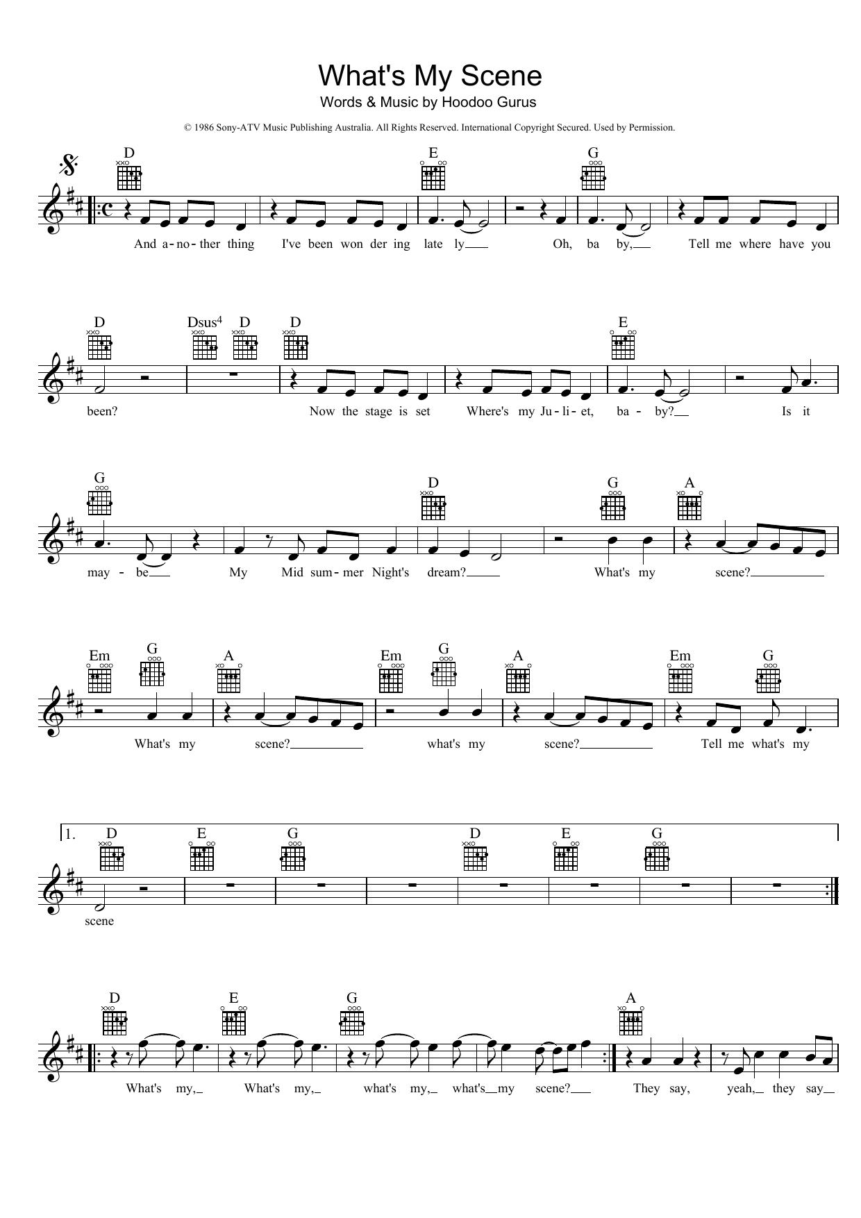 Produktgalerie: Seite 1 von 1 What's My Scene, Hoodoo Gurus, Melodieinstrument