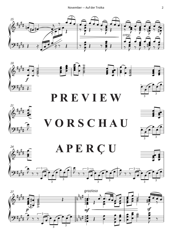 Product gallery: Page 5 of 10 November - Auf der Troika - Die Jahreszeiten op. 37b, Nr. 11 , , Piano Solo