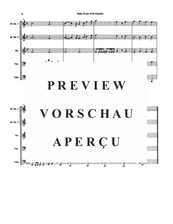 Produktgalerie: Seite 8 von 11 Battle Hymn of the Republic, , Blechbläserquintett