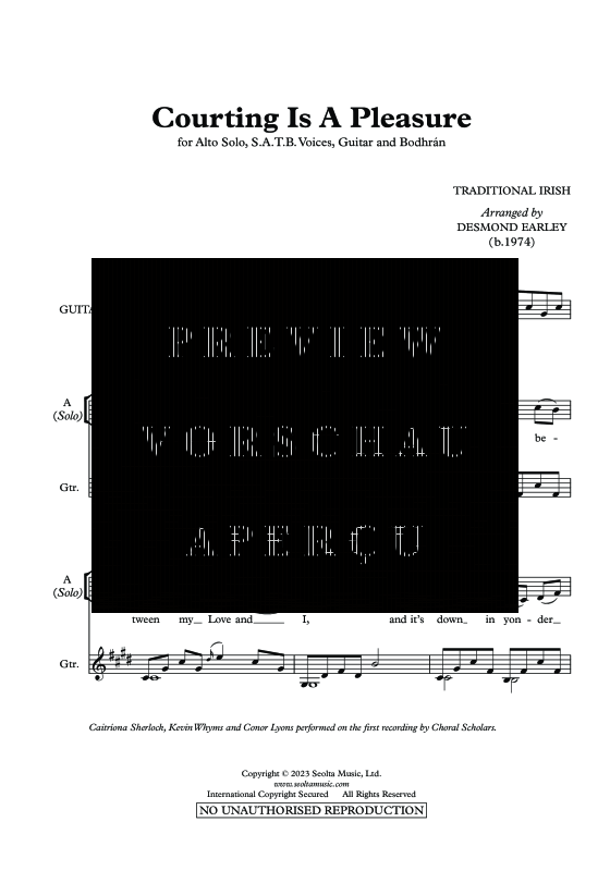 Produktgalerie: Seite 4 von 11 Courting is a pleasure, , Alt Solo, Gemischter Chor, Gitarre und irische Trommel
