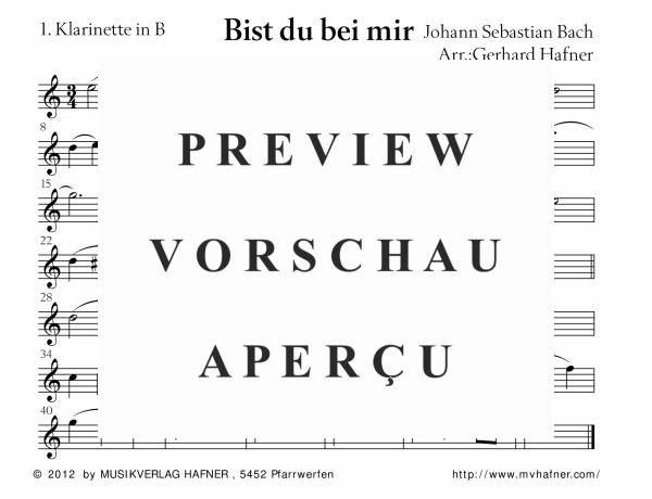 Product gallery: Page 11 of 11 Bist du bei mir, , (large wind orchestra)