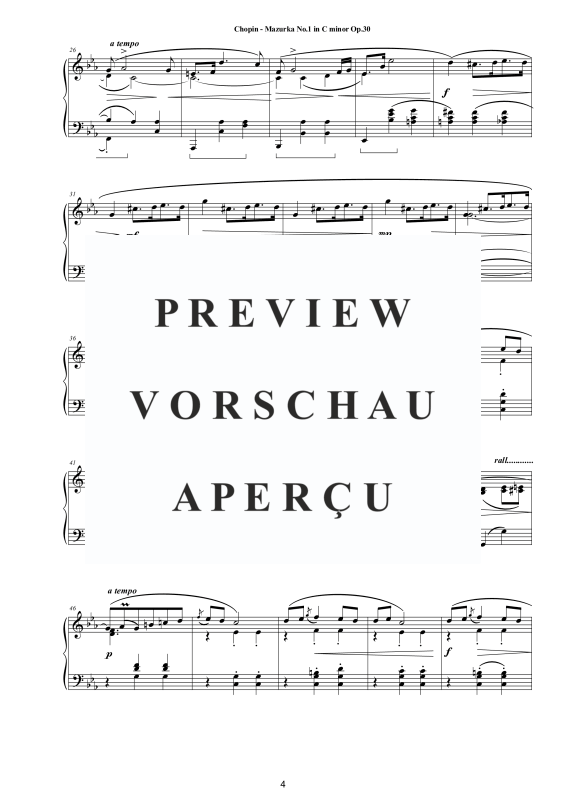 Produktgalerie: Seite 5 von 11 4 Mazurkas Op. 30 für Klavier - Vollständige Partituren, , Klavier Solo