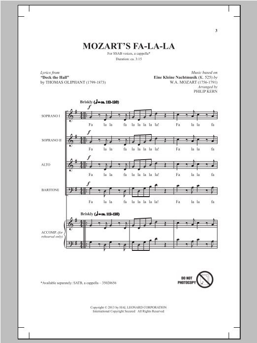 Product picture to: Mozart's Fa-La-La