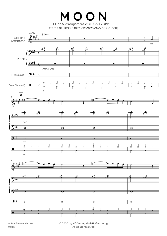 Produktgalerie: Seite 1 von 11 Moon, , Sopran Saxophon und Klavier - E-Bass und Drum Set optional