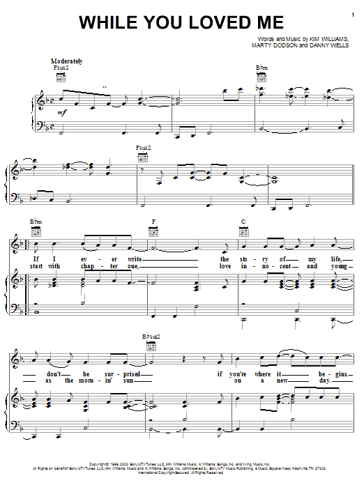 Produktgalerie: Seite 1 von 1 While You Loved Me, Rascal Flatts, Gesang, Gitarre, Klavier