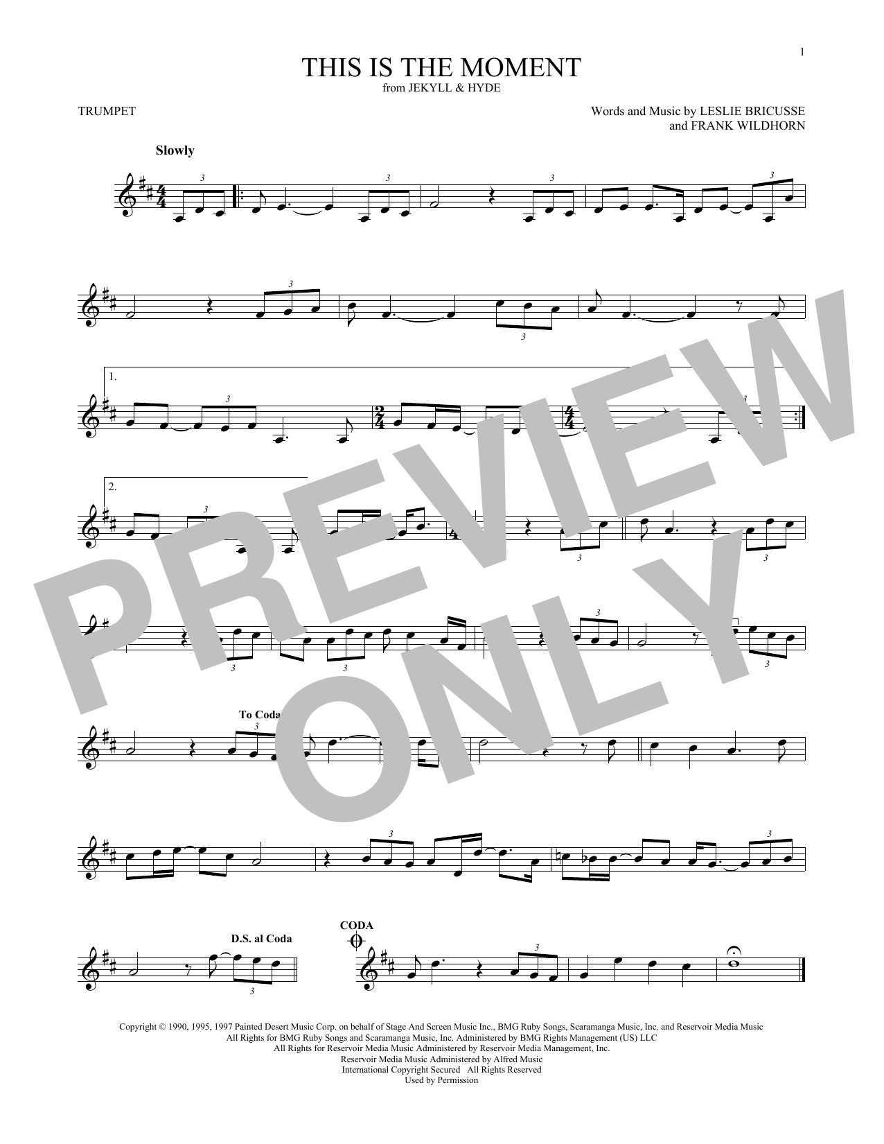 Produktgalerie: Seite 1 von 1 This Is The Moment, Frank Wildhorn, Trompete