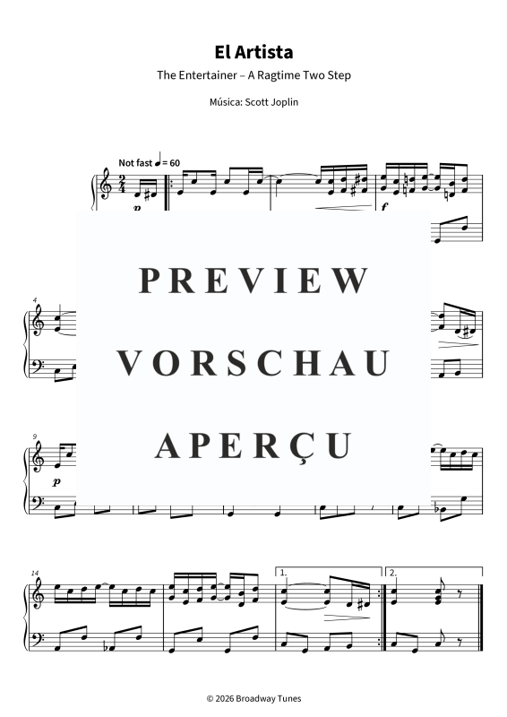 Produktgalerie: Seite 5 von 5 El Artista - The Entertainer - A Ragtime Two Step, , Klavier Solo